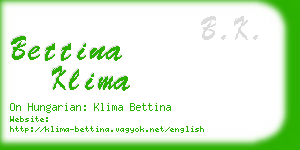 bettina klima business card